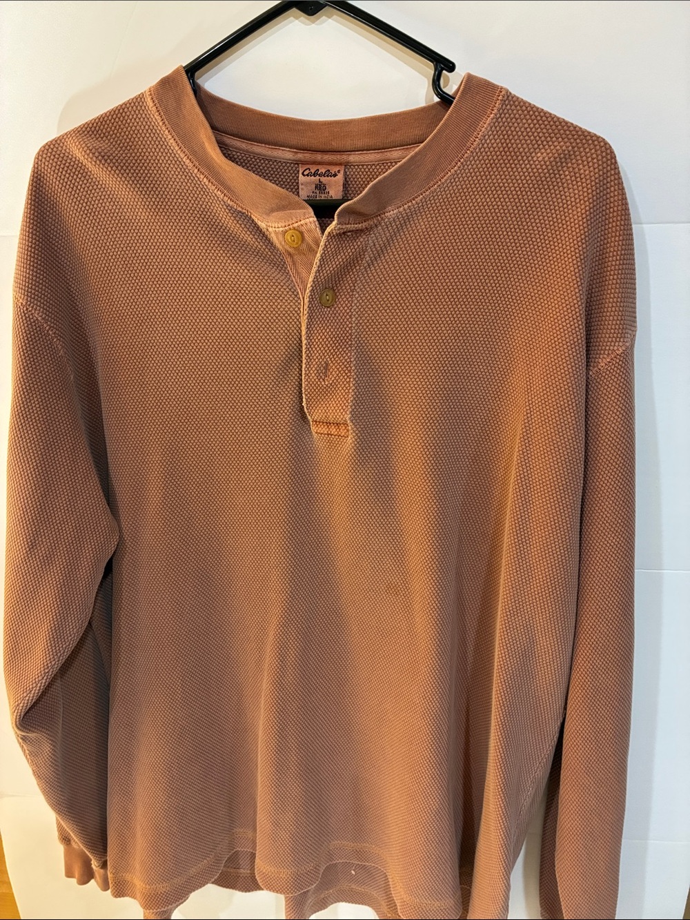 Cabela's Men's Long-Sleeve Vintage (90’s) Henley - Rose Brown